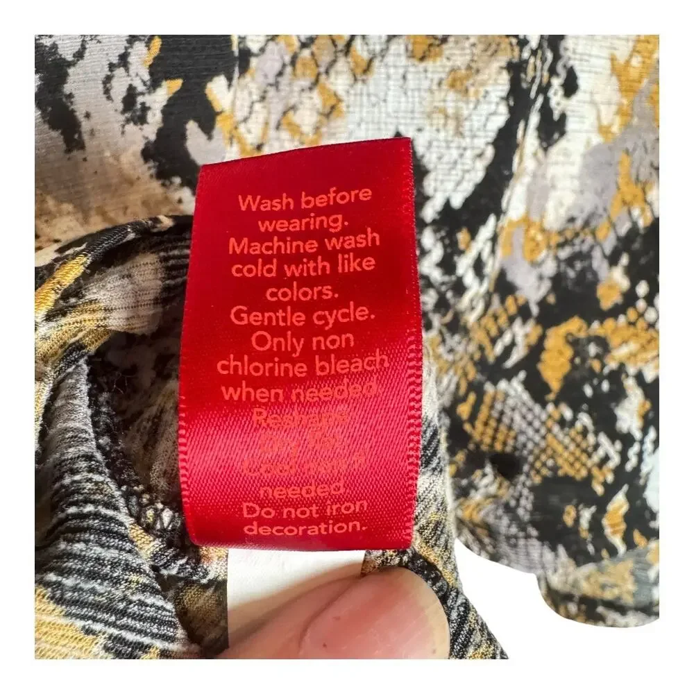 Womens Jennifer Lopez Black & Gold Snake Print Camisole Boho Chic Size XL - Picture 3 of 6